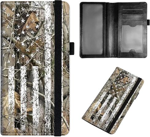 غطاء دفتر شيكات من الجلد الناعم لدفتر الشيكات الشخصي، حامل دفتر شيكات RFID للسيدات مع حامل قلم وحامل بطاقات مع مقسم - علم مموه in Kuwait