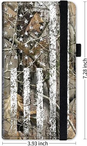 غطاء دفتر شيكات من الجلد الناعم لدفتر الشيكات الشخصي، حامل دفتر شيكات RFID للسيدات مع حامل قلم وحامل بطاقات مع مقسم - علم مموه in Kuwait