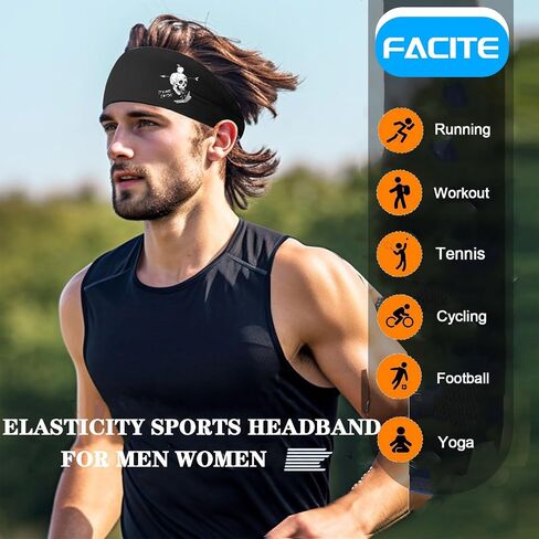 Sweat Bands Headbands Men 3pcs Sports Headbands for Men Women Skull Finger Print Sweatbands for Men Head Bands Mens Workout Cooling Headbands for Men Boys Moisture Wicking Running Headband Men in Saudi Arabia