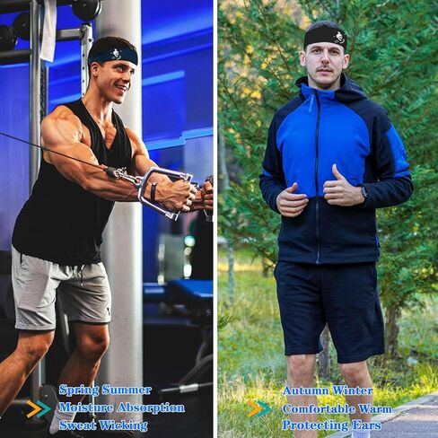 Sweat Bands Headbands Men 3pcs Sports Headbands for Men Women Skull Finger Print Sweatbands for Men Head Bands Mens Workout Cooling Headbands for Men Boys Moisture Wicking Running Headband Men in Saudi Arabia