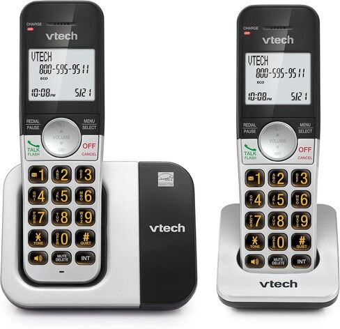 هاتف VTech اللاسلكي 2 سماعة مع شاشة كبيرة وأزرار كبيرة، DECT 6.0 مع معرف المتصل/انتظار المكالمات، مكبر صوت مزدوج كامل، وضع ECO، إعادة الاتصال بآخر 10 أرقام، سهل الاستخدام، VG231-2 in Saudi Arabia