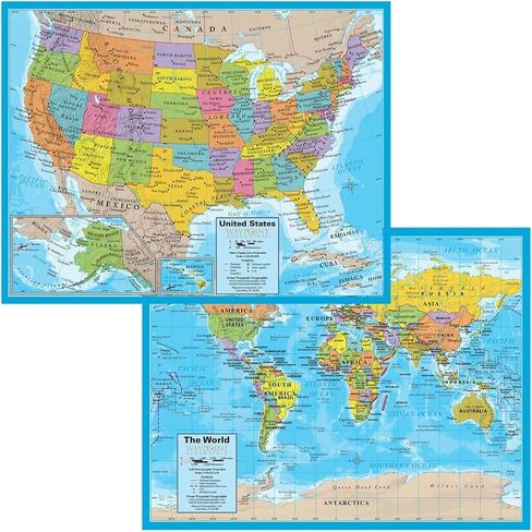 Waypoint Geographic 2-in-1 United States and World Notebook Map, Interactive Notebook Maps for Learning Geography and Social Studies, Engaging Learning Resources for Kids, 8.5" x 11" in Saudi Arabia