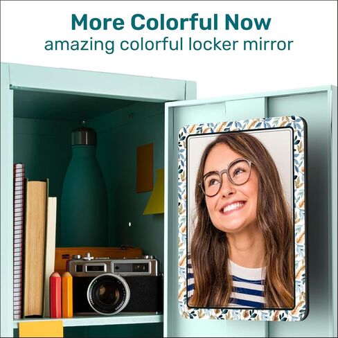 Locker Mirror Magnetic for School and Office, with Strong Magnetic Mirror for Locker, Magnetic Locker Mirror with Colorful Design, 1 Pack, Efficient and Practical Locker Accessories in Kuwait