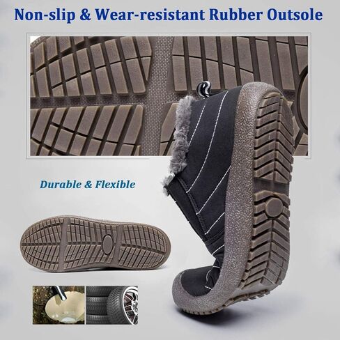 Eagsouni Womens Mens Snow Boots Winter Shoes Slip On Ankle Booties Anti-Slip Water Resistant Fully Fur Lined Outdoor Sneakers in Kuwait