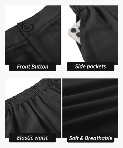 Womens Casual Linen High Waist Wide Leg Pants Palazzo Boho Flowy Beach Vacation Lounge Trousers with Pockets in Saudi Arabia