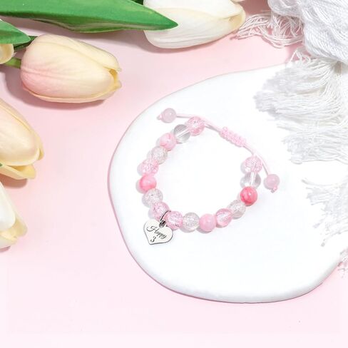 Birthday Bracelets Gifts for 1 2 3 4 5 6 7 8 Year Old Girls, Pink and white crystals Heart Charms Bracelets, Birthday Gifts for Girls Daughter Granddaughter Niece in Kuwait
