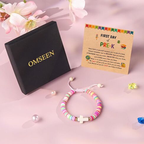 First Day of School Gift Kindergarten Prek Bracelet Mommy and Me Bracelets Back to School Gifts Adjustable Cross Bracelets for Kids Girls Boys Jewelry Gift in Saudi Arabia