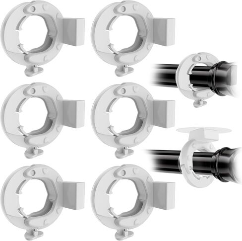 Adhesive Curtain Rod Holders,No Drill Curtain Rod Bracket, Removable Curtain Rod Holder,Adjustable Curtain Rod Brackets for Wall (White 6 PCS) in Saudi Arabia