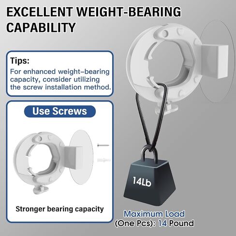 Adhesive Curtain Rod Holders,No Drill Curtain Rod Bracket, Removable Curtain Rod Holder,Adjustable Curtain Rod Brackets for Wall (White 6 PCS) in Saudi Arabia