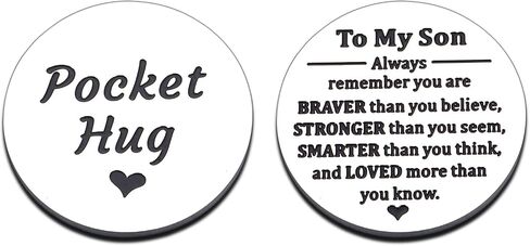 Back to School Off to College Gifts, Son Gifts for High School Seniors, To My Son Pocket Hug Keychain, Adult Son Gift Ideas, Son Birthday Gifts from Mom Dad, Long Distance Relationship Gifts for Son in Saudi Arabia