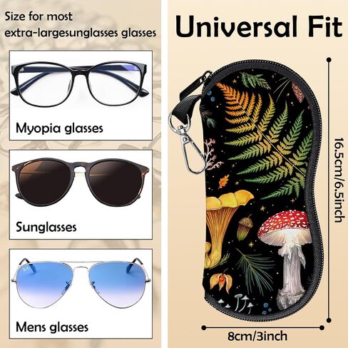 Glasses Case Eyeglass Sunglasses Zipper Soft Neoprene Ultra Light Pouch Metal Belt Clip Aesthetic Women Men in Saudi Arabia