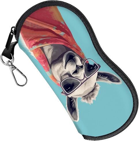 Glasses Case Eyeglass Sunglasses Zipper Soft Neoprene Ultra Light Pouch Metal Belt Clip Aesthetic Women Men in Saudi Arabia