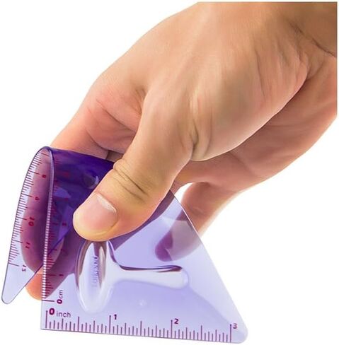 Soft Flexible Rulers 6-Inch, Flexible Protractor, 2 Flexible Triangle and 1 Flexible Wave, 5 in 1 Pack, School Supplies, Purple in Saudi Arabia