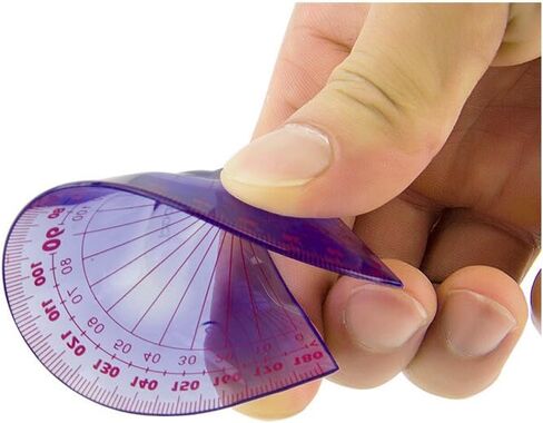 Soft Flexible Rulers 6-Inch, Flexible Protractor, 2 Flexible Triangle and 1 Flexible Wave, 5 in 1 Pack, School Supplies, Purple in Saudi Arabia