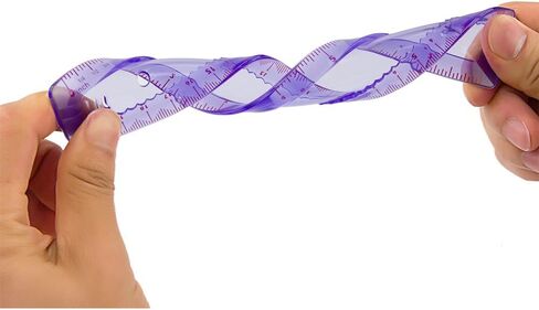 Soft Flexible Rulers 6-Inch, Flexible Protractor, 2 Flexible Triangle and 1 Flexible Wave, 5 in 1 Pack, School Supplies, Purple in Saudi Arabia