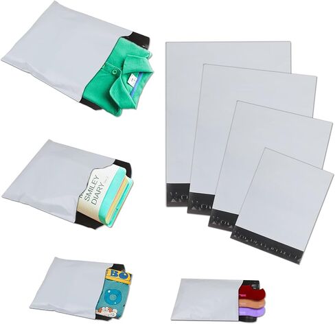 Shipping Bags for Clothing,Poly Mailers for Small Business,Plastic Mailing Bags,4 Models Combined 100PCS Shipping Envelopes for Clothing,C5 A4 B4 A3Poly Bags for Shipping Package Bags White in Saudi Arabia