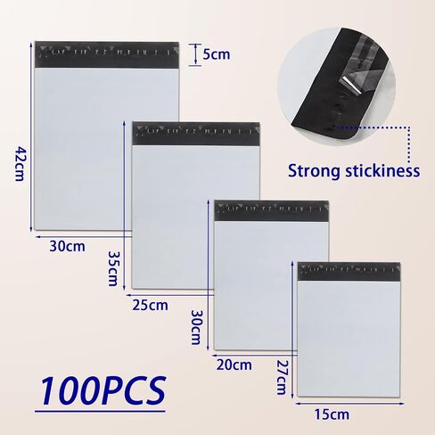 Shipping Bags for Clothing,Poly Mailers for Small Business,Plastic Mailing Bags,4 Models Combined 100PCS Shipping Envelopes for Clothing,C5 A4 B4 A3Poly Bags for Shipping Package Bags White in Saudi Arabia