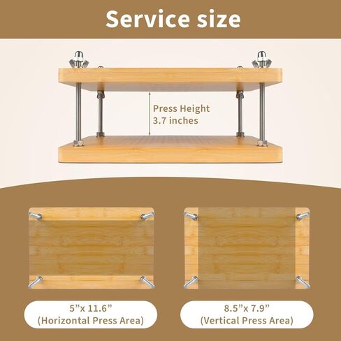 مكبس الكتب، مكبس تجليد الكتب من خشب الخيزران، مقبض محمول، تجليد الكتب بالضغط، أدوات تجليد الكتب المصنوعة يدويًا لعشاق الحرف اليدوية، مكبس زهرة الخيزران (11.8 × 7.9 بوصة) in Kuwait