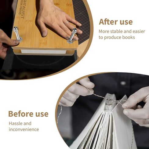 مكبس الكتب، مكبس تجليد الكتب من خشب الخيزران، مقبض محمول، تجليد الكتب بالضغط، أدوات تجليد الكتب المصنوعة يدويًا لعشاق الحرف اليدوية، مكبس زهرة الخيزران (11.8 × 7.9 بوصة) in Kuwait