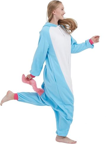 SimZoo Adult Animal Onesie Pajamas, Men and Women's Animal Cosplay Costume Sleepwear, One-Piece Unisex Homewear in Saudi Arabia