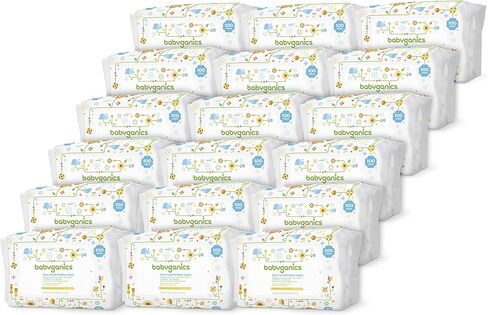 Babyganics مناديل مبللة للوجه واليدين والطفل، خالية من العطور، 1800 قيراط، قد تختلف التعبئة والتغليف in Kuwait
