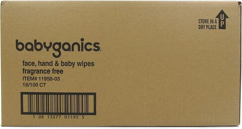 Babyganics مناديل مبللة للوجه واليدين والطفل، خالية من العطور، 1800 قيراط، قد تختلف التعبئة والتغليف in Kuwait