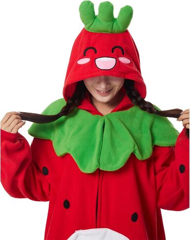 Adult Onesie Orange Costume Pajamas Cosplay Fruits Homewear Halloween Unisex Sleepwear Jumpsuit for Men Women in Saudi Arabia