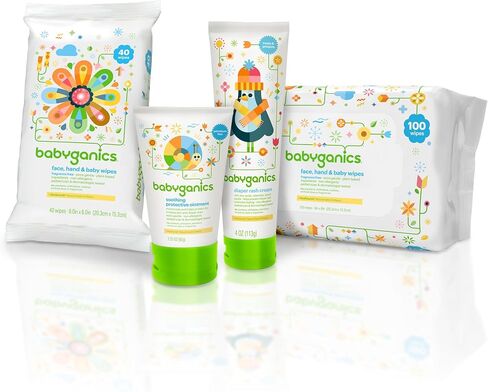 Babyganics مناديل مبللة للوجه واليدين والطفل، خالية من العطور، 1800 قيراط، قد تختلف التعبئة والتغليف in Kuwait