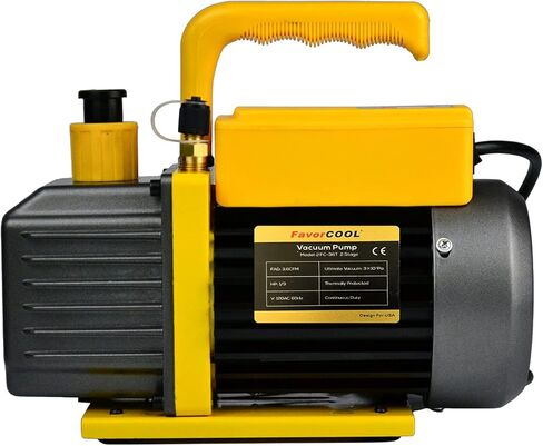 مضخة تفريغ دوارة دوارة مزدوجة المرحلة 3.6CFM 1/3 HP، مضخة تفريغ أوتوماتيكية/HVAC، إعادة شحن مبرد التيار المتردد لأنظمة R134a R410a R22، زيت 300 مل متضمن in Kuwait