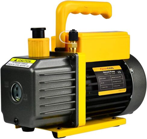 مضخة تفريغ دوارة دوارة مزدوجة المرحلة 3.6CFM 1/3 HP، مضخة تفريغ أوتوماتيكية/HVAC، إعادة شحن مبرد التيار المتردد لأنظمة R134a R410a R22، زيت 300 مل متضمن in Kuwait