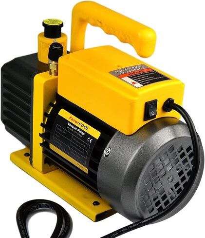 مضخة تفريغ دوارة دوارة مزدوجة المرحلة 3.6CFM 1/3 HP، مضخة تفريغ أوتوماتيكية/HVAC، إعادة شحن مبرد التيار المتردد لأنظمة R134a R410a R22، زيت 300 مل متضمن in Kuwait