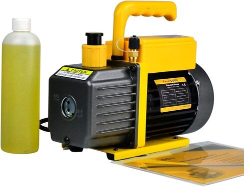 مضخة تفريغ دوارة دوارة مزدوجة المرحلة 3.6CFM 1/3 HP، مضخة تفريغ أوتوماتيكية/HVAC، إعادة شحن مبرد التيار المتردد لأنظمة R134a R410a R22، زيت 300 مل متضمن in Kuwait