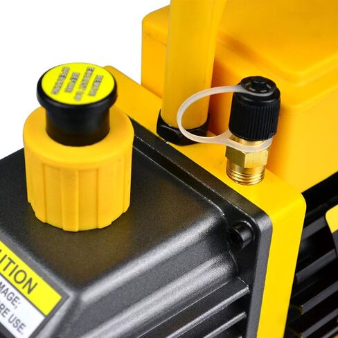 مضخة تفريغ دوارة دوارة مزدوجة المرحلة 3.6CFM 1/3 HP، مضخة تفريغ أوتوماتيكية/HVAC، إعادة شحن مبرد التيار المتردد لأنظمة R134a R410a R22، زيت 300 مل متضمن in Kuwait