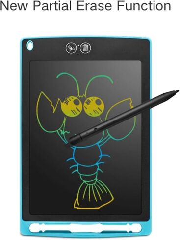 Erasable Kids Writing board and Drawing and sketching Pad, Inkless, Erasable, New DUAL ERASE FUNCTION, partially erase or instant erase all in one click. Reusable Writing Tablet (Black) in Saudi Arabia