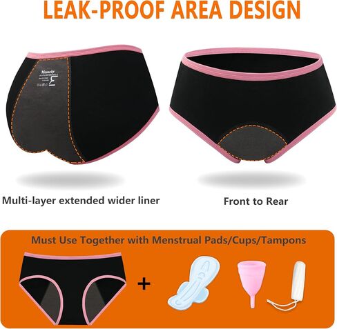 Teens Girls Period Underwear Kids Period Panties Menstrual Leakproof Protective Underwear for Teens Cotton Briefs in Saudi Arabia