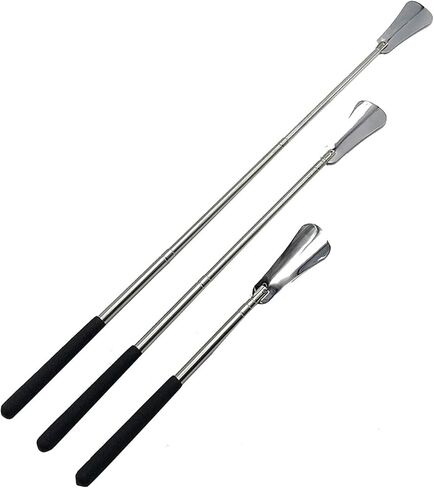 مقبض طويل لبوق الحذاء لكبار السن، أبواق حذاء قابلة للتعديل بمقبض طويل، أبواق حذاء للرجال والنساء والأطفال، قرن حذاء طويل للغاية مع قرن حذاء معدني تلسكوبي بطول 13-26 بوصة قابل للتعديل in Kuwait