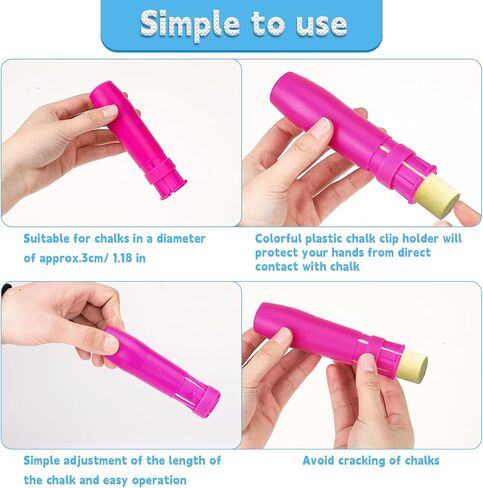 5 Pcs Sidewalk Chalk Holder Plastic Colorful Chalk Holders Adjustable Chalk Clip Holder for Teachers Blackboard Cover Chalk Keep for Office And Artist Chalk Holder for Chalkboard in Saudi Arabia
