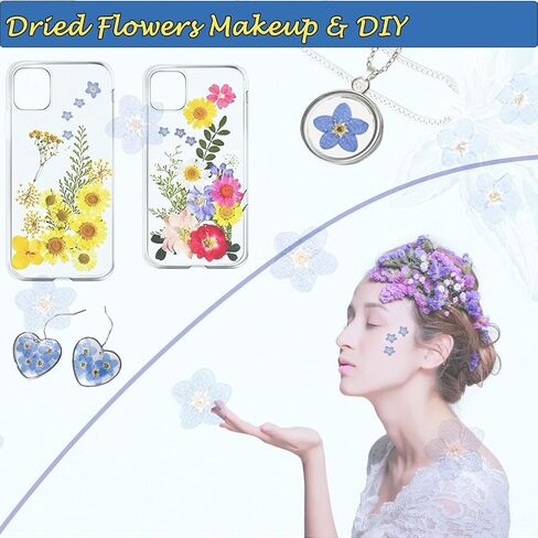 60 Pieces Don't Forget Me Dried Flowers, Dried Flower Real Dried Pressed Flowers for Jewelry Candle Card Making DIY Resin Ornaments Nail Art Flowers Decorations (Don't Forget Me) in Saudi Arabia