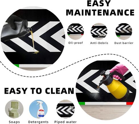 Motorcycle Mat,Garage Floor Mat and Premium Absorbent Oil Pad, Protects Garage Floor from Spills, Drips, Splashes and Stains,Reusable,Washable Rubber Parking Mats (Style 13, 24 x 78 in) in Saudi Arabia