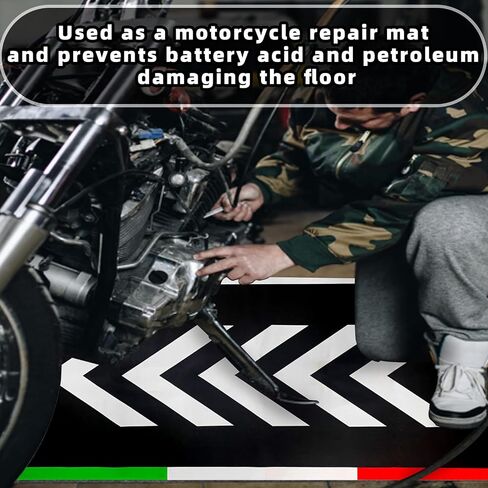 Motorcycle Mat,Garage Floor Mat and Premium Absorbent Oil Pad, Protects Garage Floor from Spills, Drips, Splashes and Stains,Reusable,Washable Rubber Parking Mats (Style 13, 24 x 78 in) in Saudi Arabia
