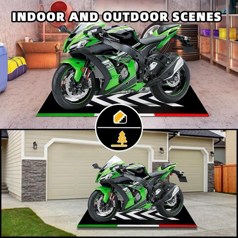 Motorcycle Mat,Garage Floor Mat and Premium Absorbent Oil Pad, Protects Garage Floor from Spills, Drips, Splashes and Stains,Reusable,Washable Rubber Parking Mats (Style 13, 24 x 78 in) in Saudi Arabia