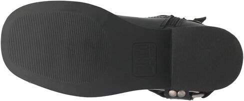 Dingo Womens Anarchy Round Toe Motorcycle Casual Boots Ankle Mid Heel 2-3" - Black in Saudi Arabia