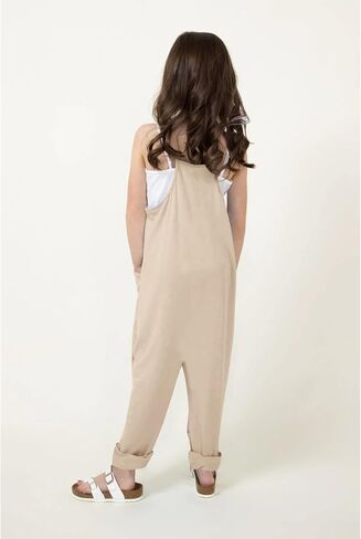 Girls' Casual Sleeveless Jumpsuits Spaghetti Strap Loose Overalls Pants Casual Long Jumper Romper with Pockets 8-12 in Saudi Arabia