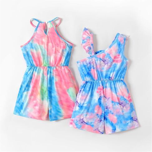 PATPAT Girls 2 Pack Rompers 5-12 Years Spaghetti Strap Floral Print Short Jumpsuits Cute Summer Outfits in Saudi Arabia