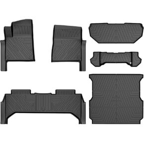 for Rivian R1T Bed Mat, Floor Mats for Rivian R1T 2022-2024, All Weather Truck Bed Liner Floor Liners Set Black