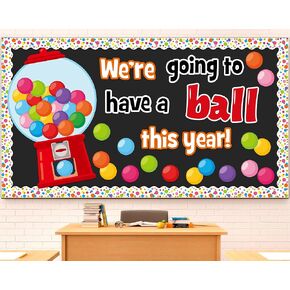 Gumball Machine Bulletin Board Set Colorful Bubble Gumballs Bulletin Board Bubble Gumball Cutouts for Back to School Welcome Candy Theme Classroom Educational Learning Activities Decoration