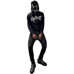 Sunwittafy Y2k Hoodie Men Women Letter Print Zip Up Hoodie Oversized Funny Sweatshirt Grunge Harajuku Jacket Streetwear