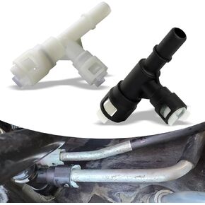 2 PCS Car Heater Inlet Hose Fitting, Plastic Rust-proof Cooling Water Tee Quick Connector, Replacement 15055343 15055342, Compatible with Select Cadillac Chevrolet GMC Models (Black & White)