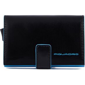 PIQUADRO حاملة بطاقات ائتمان معدنية وجلدية واحدة