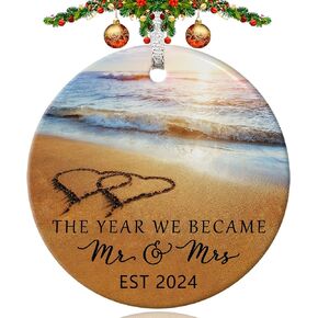 Engagement Gifts for Couples Wedding Gifts for Couples 2024,Mr and Mrs Our First Christmas Married Ornaments Unique Bridal Shower Gifts Xmas Tree Decorations Bride Newlywed Keepsake Her Women Friends